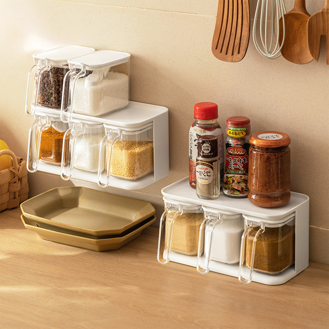 MITSU - Tempat Bumbu Jar Seasoning 3 in 1 dengan Sendok