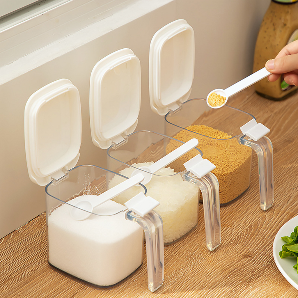 MITSU - Tempat Bumbu Jar Seasoning 3 in 1 dengan Sendok