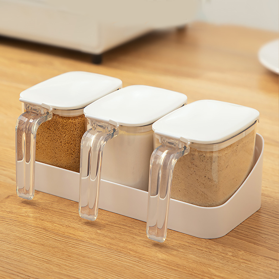 MITSU - Tempat Bumbu Jar Seasoning 3 in 1 dengan Sendok