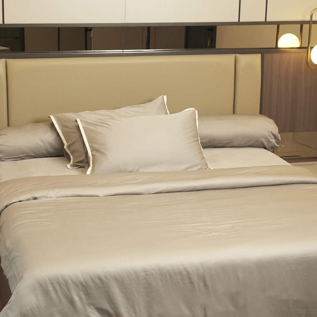 SORA Calla Bedding Set - Premium Bamboo Lyocell 300TC Fitted Bed Sheet Pillow Case Bolster