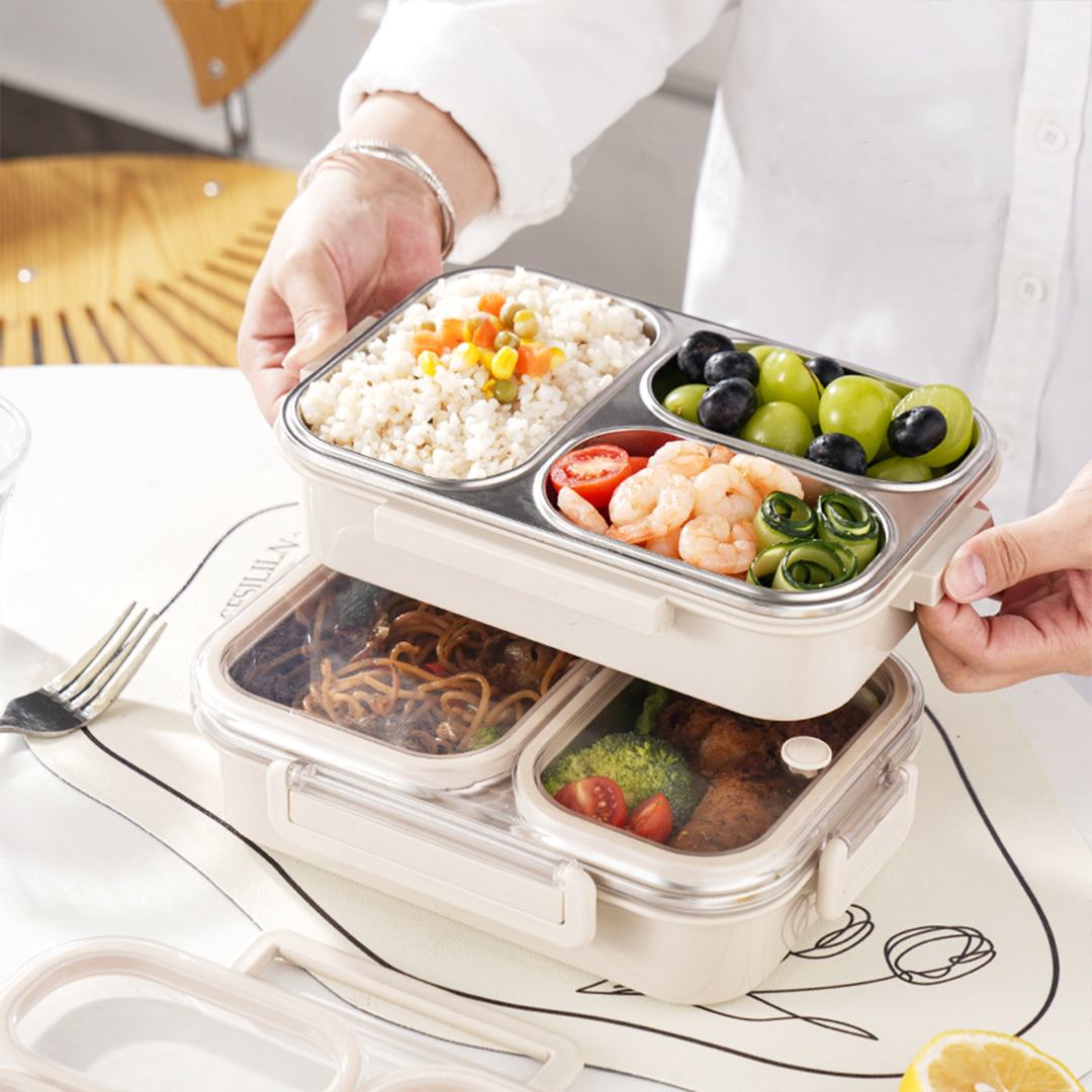 MUJI SMALL - Lunch Box Stainless 304 Sekat Kotak Bekal Anti Bocor Tumpah