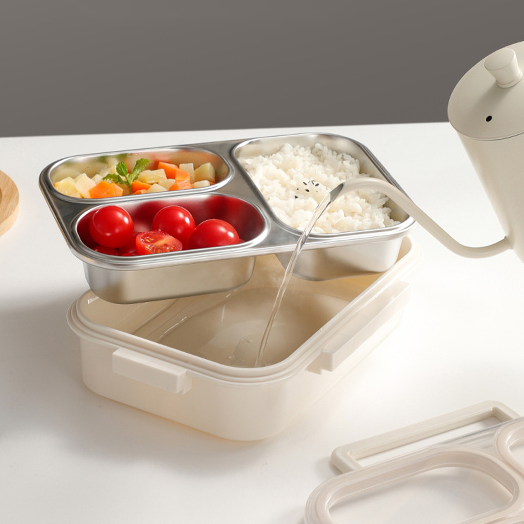 MUJI SMALL - Lunch Box Stainless 304 Sekat Kotak Bekal Anti Bocor Tumpah