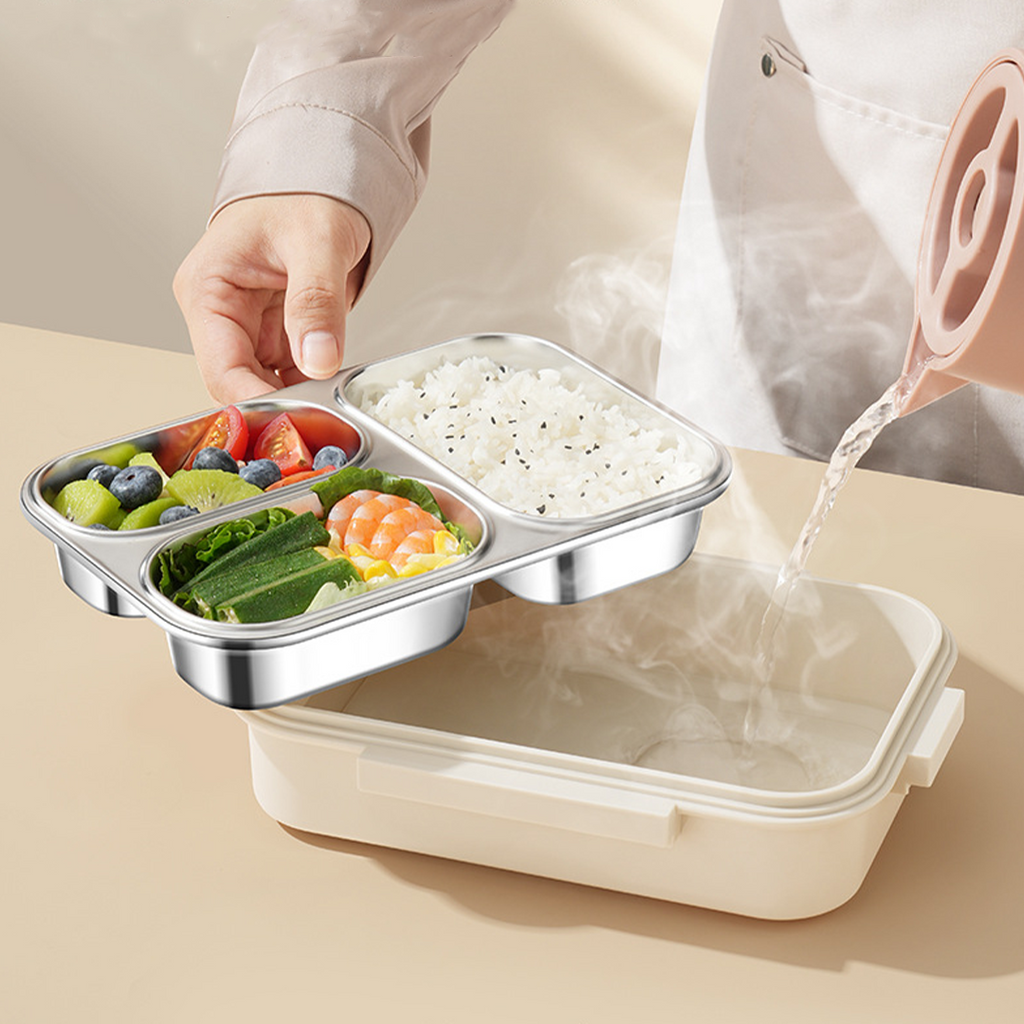 MUJI SMALL - Lunch Box Stainless 304 Sekat Kotak Bekal Anti Bocor Tumpah