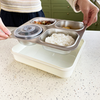 MUJI - Lunch Box Stainless 304 4 Sekat Kotak Bekal Anti Bocor Tumpah dengan Mangkuk