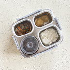 MUJI - Lunch Box Stainless 304 4 Sekat Kotak Bekal Anti Bocor Tumpah dengan Mangkuk