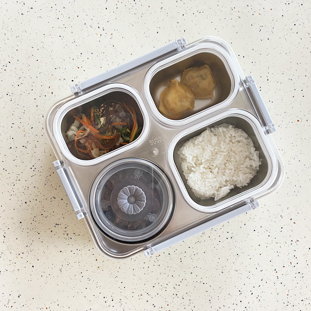 MUJI - Lunch Box Stainless 304 4 Sekat Kotak Bekal Anti Bocor Tumpah dengan Mangkuk