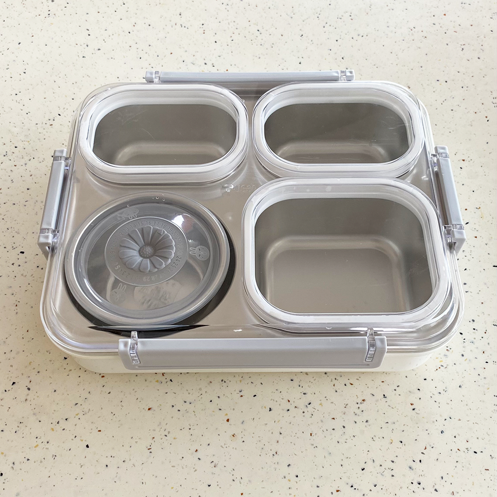 MUJI - Lunch Box Stainless 304 4 Sekat Kotak Bekal Anti Bocor Tumpah dengan Mangkuk