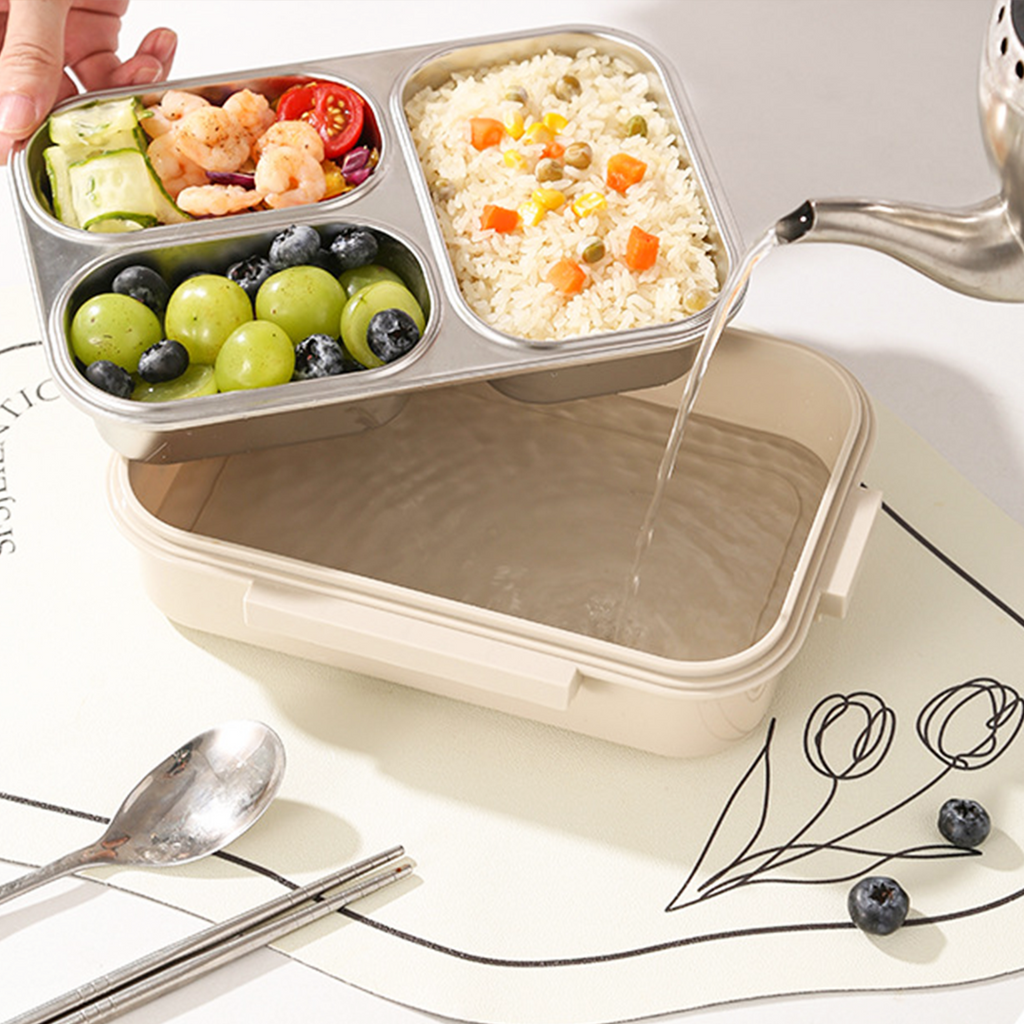 MUJI SMALL - Lunch Box Stainless 304 Sekat Kotak Bekal Anti Bocor Tumpah