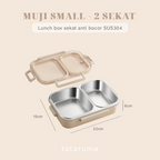 MUJI SMALL - Lunch Box Stainless 304 Sekat Kotak Bekal Anti Bocor Tumpah