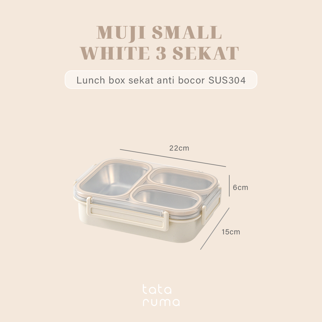 MUJI SMALL - Lunch Box Stainless 304 Sekat Kotak Bekal Anti Bocor Tumpah