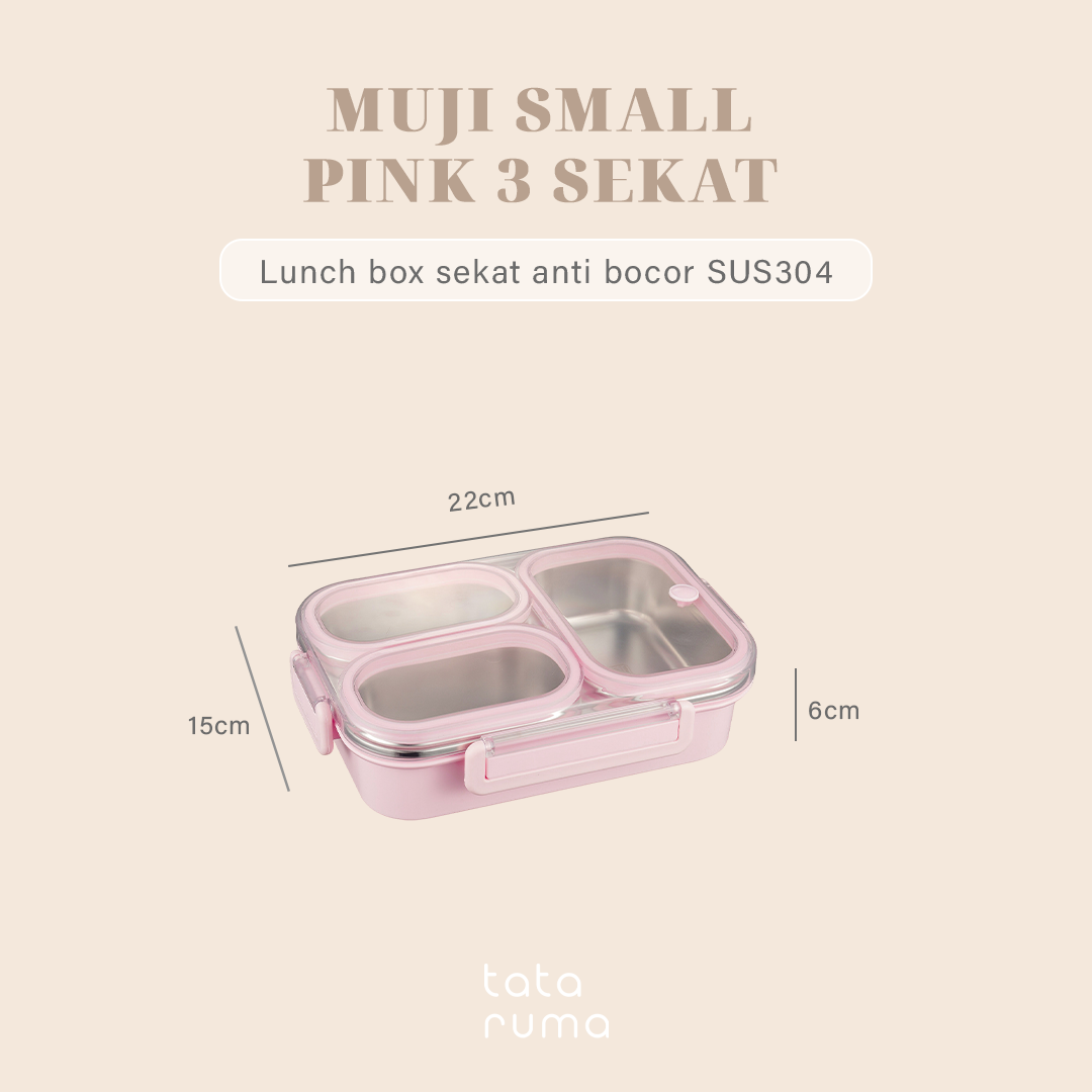 MUJI SMALL - Lunch Box Stainless 304 Sekat Kotak Bekal Anti Bocor Tumpah
