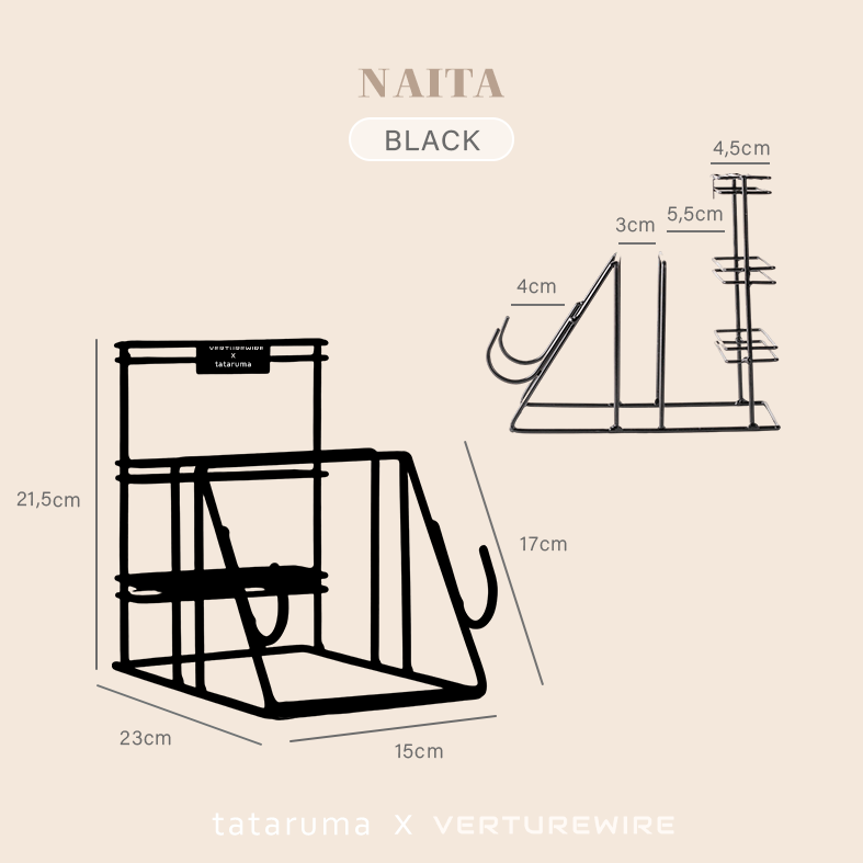 TATARUMA X VERTUREWIRE Naita - Rak Dapur Tempat Penyimpanan Dudukan Cobek Talenan Pisau Multifungsi
