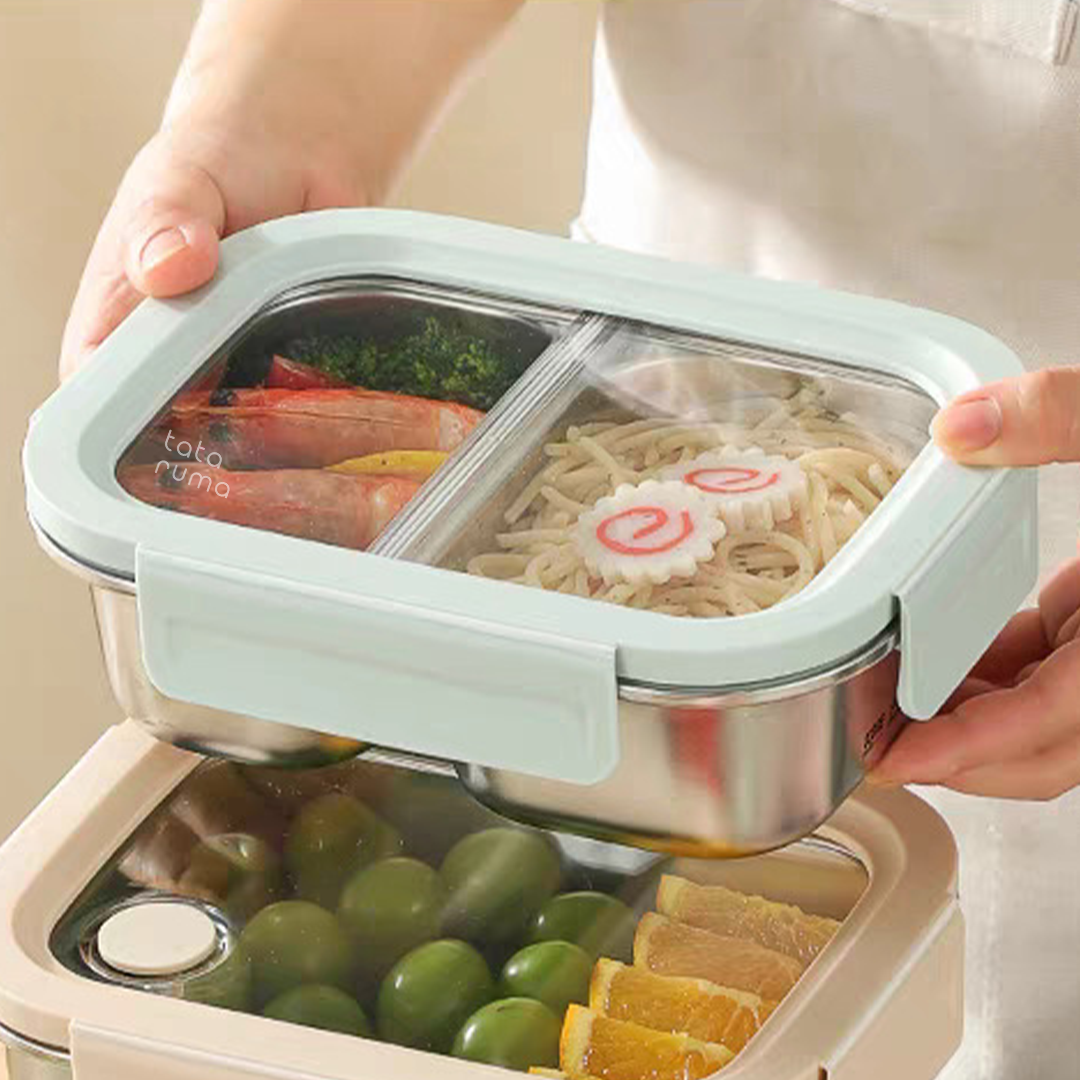 NASHI - Lunch Box Stainless 316 Sekat Kotak Bekal Anti Bocor Tumpah