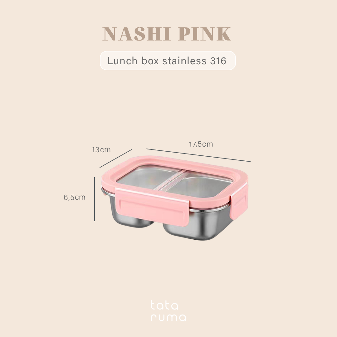 NASHI - Lunch Box Stainless 316 Sekat Kotak Bekal Anti Bocor Tumpah