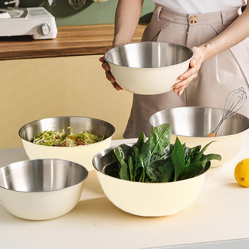 NAWA - Bowl Stainless 304 Colander Strainer Mixing Serbaguna Baking/Adonan/Minyak/Food Prep