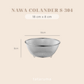 NAWA - Bowl Stainless 304 Colander Strainer Mixing Serbaguna Baking/Adonan/Minyak/Food Prep