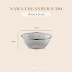 NAWA - Bowl Stainless 304 Colander Strainer Mixing Serbaguna Baking/Adonan/Minyak/Food Prep