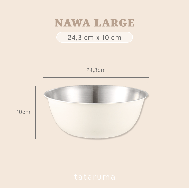 NAWA - Bowl Stainless 304 Colander Strainer Mixing Serbaguna Baking/Adonan/Minyak/Food Prep