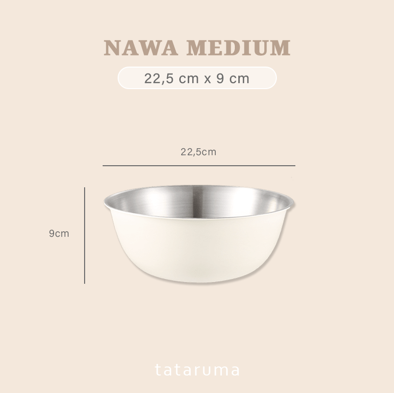 NAWA - Bowl Stainless 304 Colander Strainer Mixing Serbaguna Baking/Adonan/Minyak/Food Prep