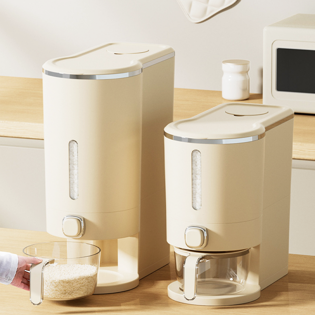 NEW GOHAN - Dispenser Beras 10kg Tekan Food Grade Tahan Serangga Tahan Lembab