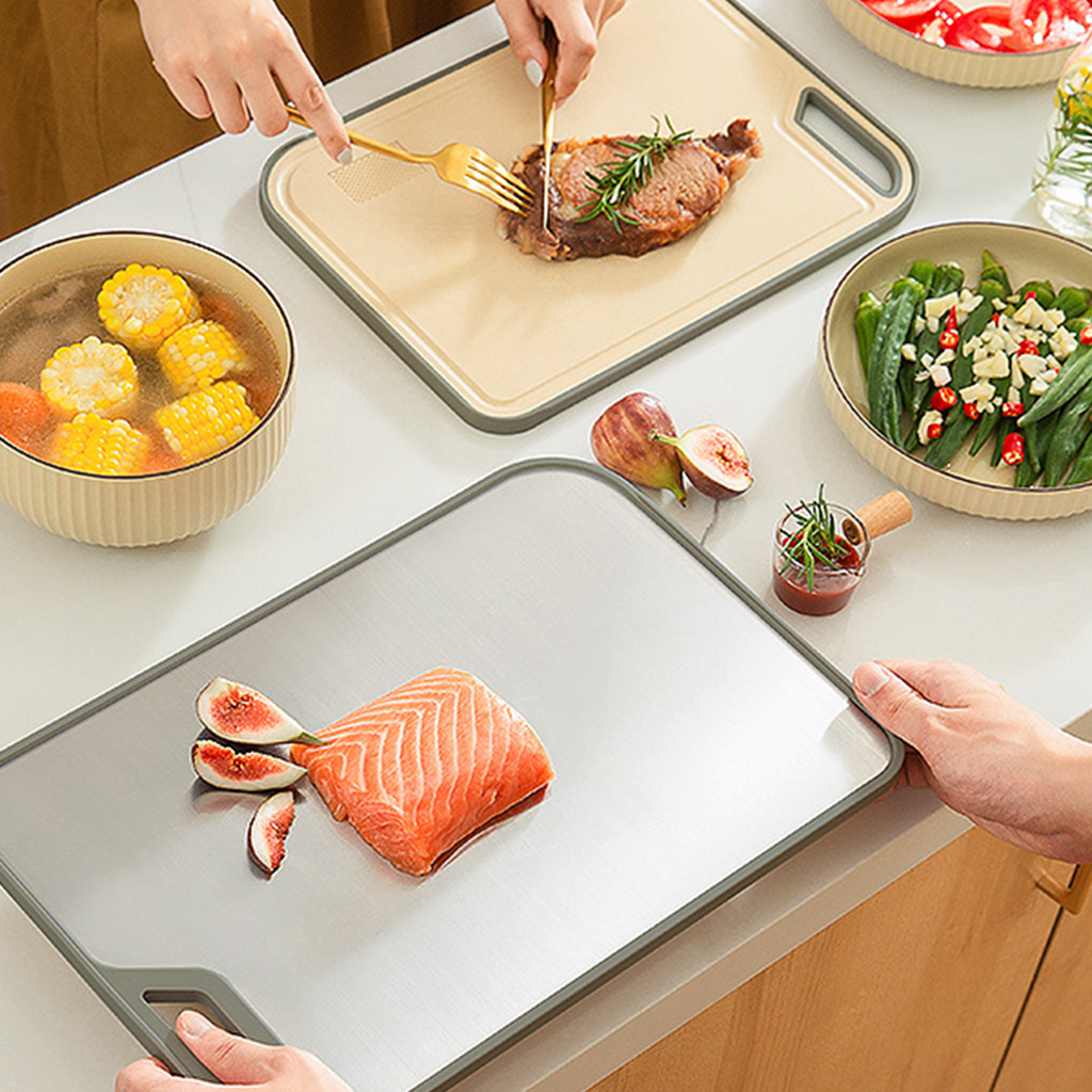 NEW CHOPPU - Talenan Premium 2 Sisi dengan Pengasah Pisau Anti Bakteri Cutting Chopping Board