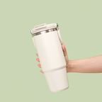 NEW DINO -Tumbler Vakum Jumbo 1200ml SS 304 dengan Handle Tahan Panas Dingin