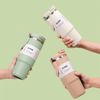 NEW DINO -Tumbler Vakum Jumbo 1200ml SS 304 dengan Handle Tahan Panas Dingin