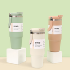 NEW DINO -Tumbler Vakum Jumbo 1200ml SS 304 dengan Handle Tahan Panas Dingin