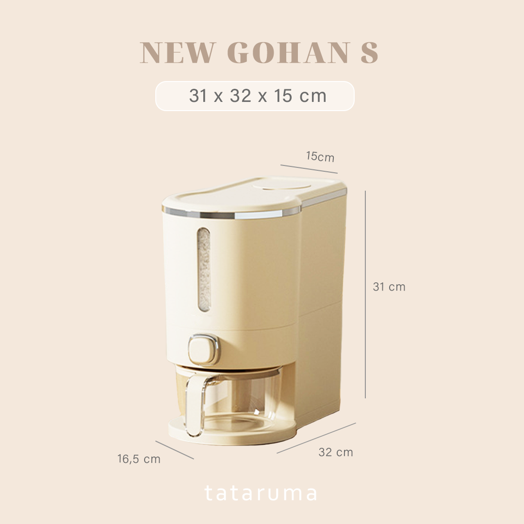 NEW GOHAN - Dispenser Beras 10kg Tekan Food Grade Tahan Serangga Tahan Lembab