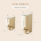 NEW GOHAN - Dispenser Beras 10kg Tekan Food Grade Tahan Serangga Tahan Lembab