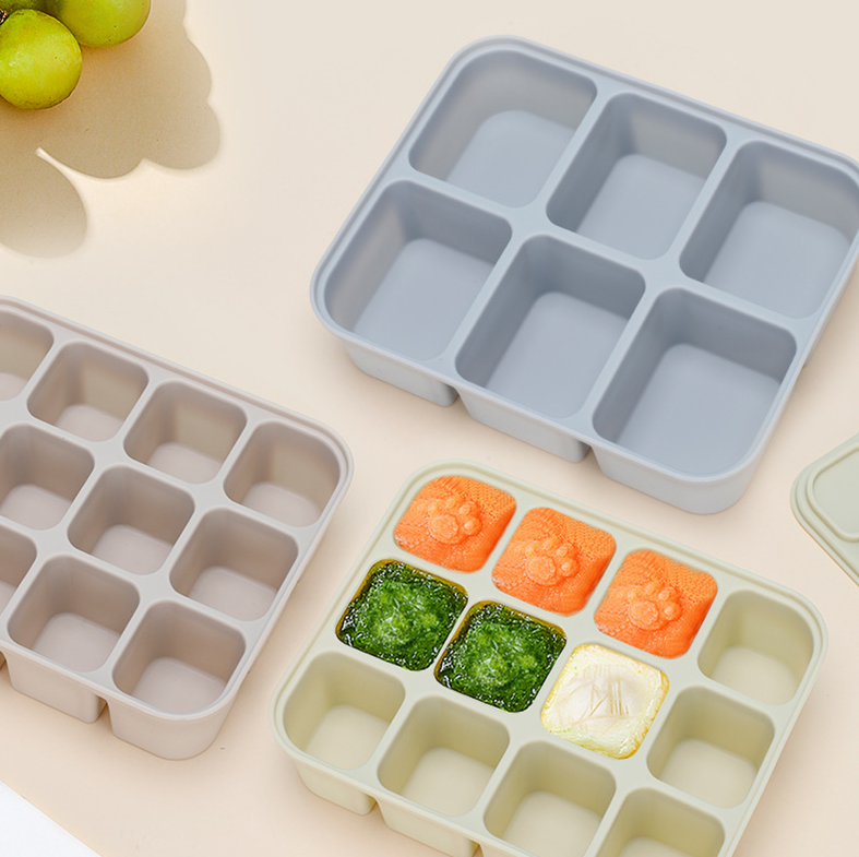 NEW OHAYU - Cetakan Wadah MPASI/Kaldu/Es Batu BPA FREE Sekat Food Prep Nasi Lauk Porsian  Silicone Tahan Panas Dingin