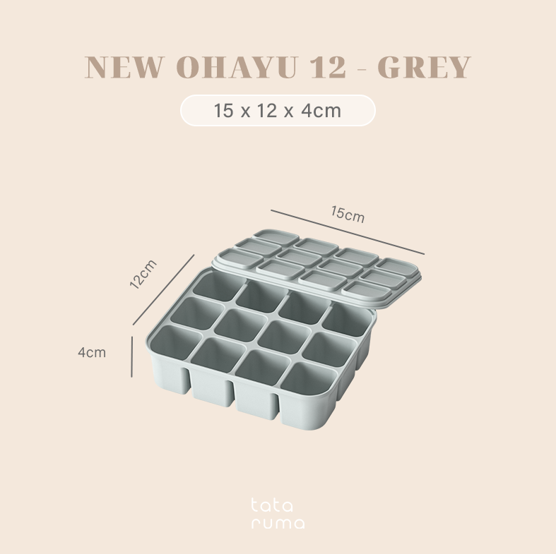 NEW OHAYU - Cetakan Wadah MPASI/Kaldu/Es Batu BPA FREE Sekat Food Prep Nasi Lauk Porsian  Silicone Tahan Panas Dingin