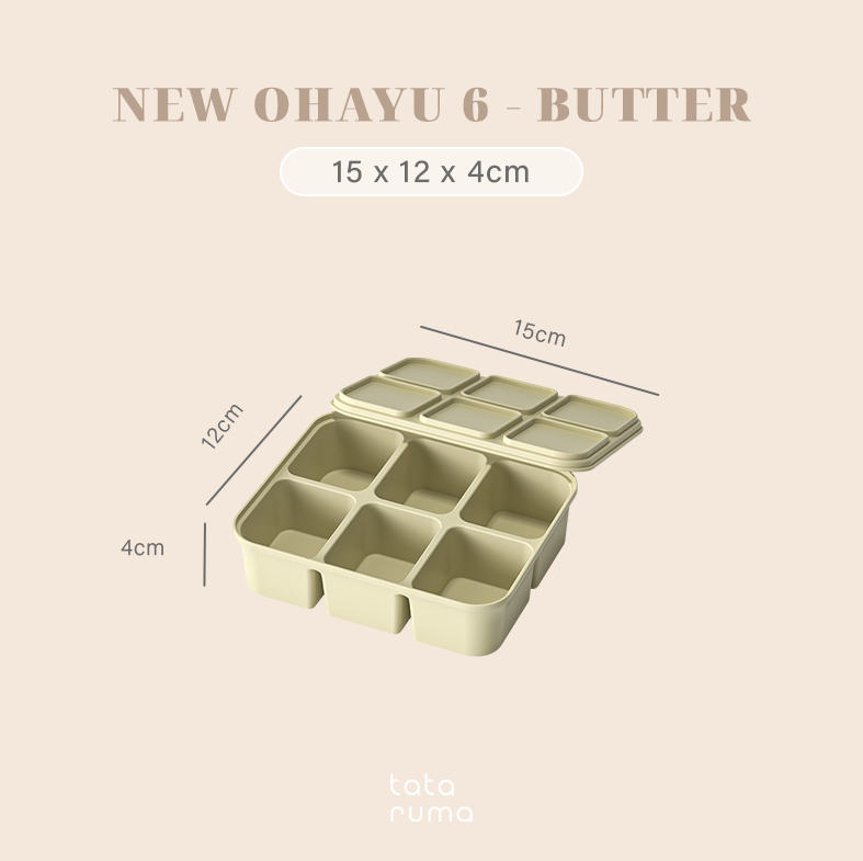 NEW OHAYU - Cetakan Wadah MPASI/Kaldu/Es Batu BPA FREE Sekat Food Prep Nasi Lauk Porsian  Silicone Tahan Panas Dingin