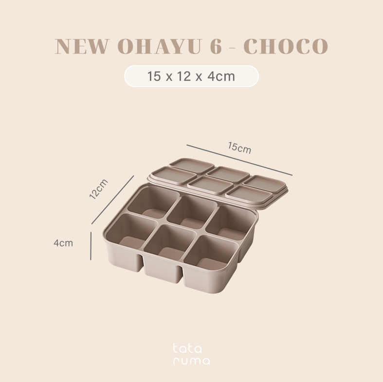 NEW OHAYU - Cetakan Wadah MPASI/Kaldu/Es Batu BPA FREE Sekat Food Prep Nasi Lauk Porsian  Silicone Tahan Panas Dingin