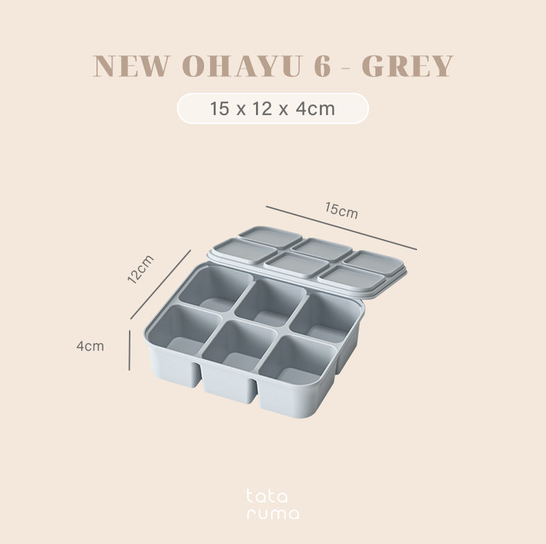 NEW OHAYU - Cetakan Wadah MPASI/Kaldu/Es Batu BPA FREE Sekat Food Prep Nasi Lauk Porsian  Silicone Tahan Panas Dingin