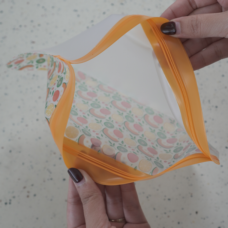 NEW POCHI - Reusable Ziplock Silicone Silikon Pouch Bag Set isi 3pcs Tas Penyimpanan Makanan Kedap Udara Anti Bocor Fridge Organizer Container Kontainer Kulkas