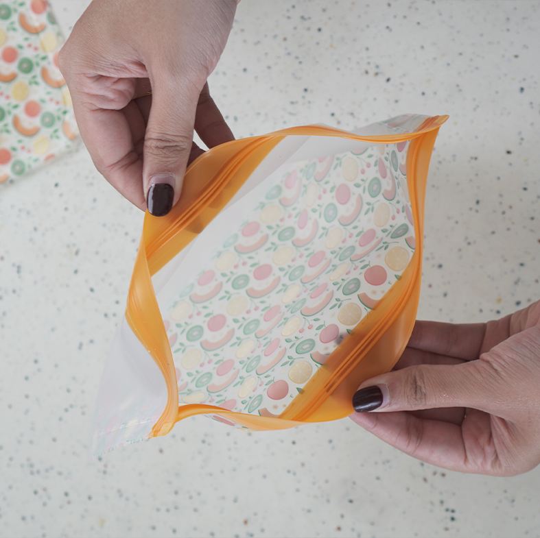 NEW POCHI - Reusable Ziplock Silicone Silikon Pouch Bag Set isi 3pcs Tas Penyimpanan Makanan Kedap Udara Anti Bocor Fridge Organizer Container Kontainer Kulkas