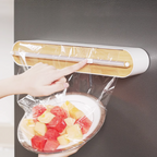 NEW SHIBA - Dispenser Cling Wrap/Foil/Baking Paper Rak Gantung Pemotong Plastik dan Tempat Tisu Gulu
