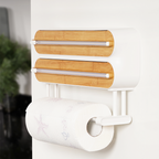 NEW SHIBA - Dispenser Cling Wrap/Foil/Baking Paper Rak Gantung Pemotong Plastik dan Tempat Tisu Gulu
