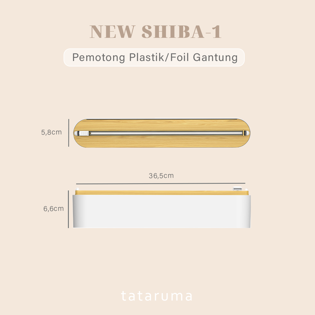 NEW SHIBA - Dispenser Cling Wrap/Foil/Baking Paper Rak Gantung Pemotong Plastik dan Tempat Tisu Gulu