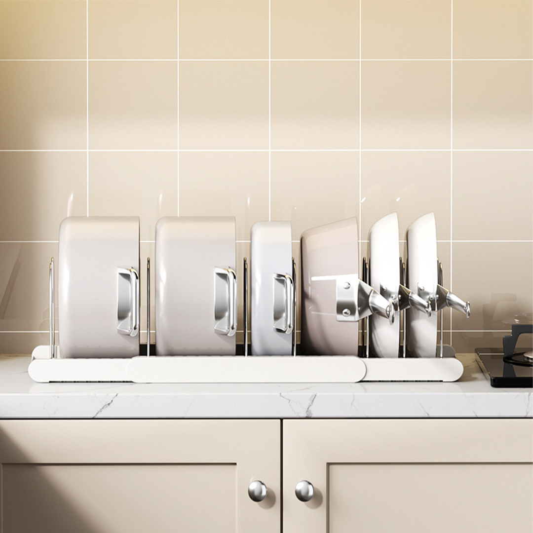 NEW TOKKU -  Rak Panci Dapur Adjustable Multifungsi Kitchen Rack Talenan Tutup Panci Pan Kabinet Lemari Countertop