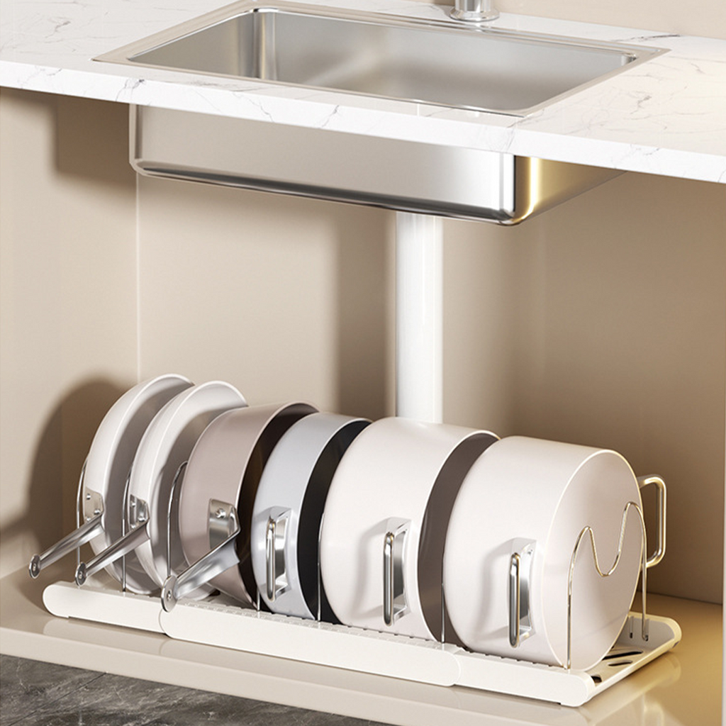 NEW TOKKU -  Rak Panci Dapur Adjustable Multifungsi Kitchen Rack Talenan Tutup Panci Pan Kabinet Lemari Countertop
