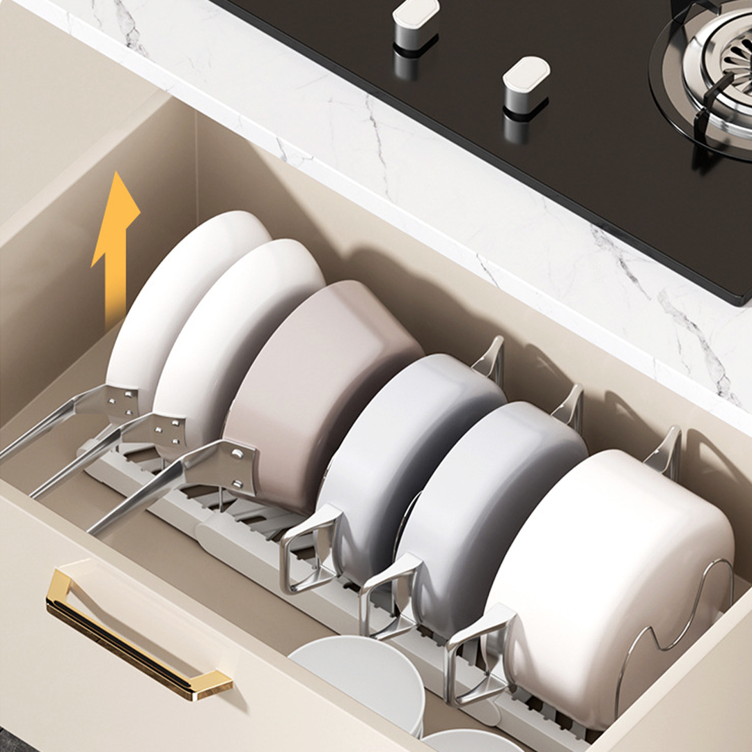 NEW TOKKU -  Rak Panci Dapur Adjustable Multifungsi Kitchen Rack Talenan Tutup Panci Pan Kabinet Lemari Countertop
