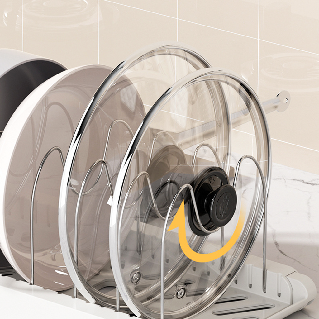NEW TOKKU -  Rak Panci Dapur Adjustable Multifungsi Kitchen Rack Talenan Tutup Panci Pan Kabinet Lemari Countertop