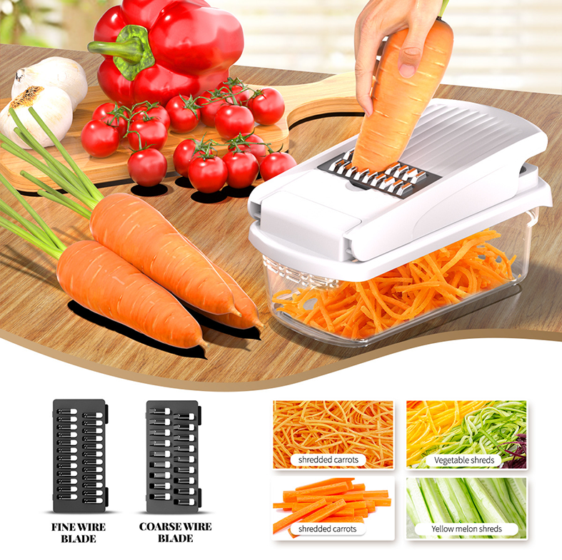 NEW USUI - Pemotong Sayur Premium Multifungsi 8 in 1 Potong Parut Dadu Bawang Kentang Wortel Timun