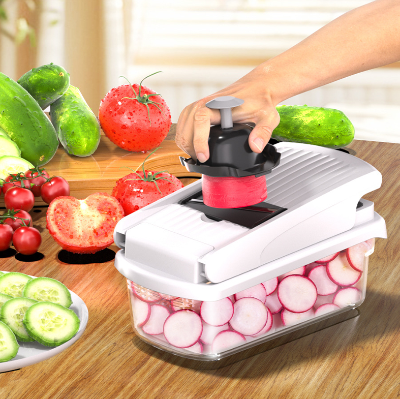 NEW USUI - Pemotong Sayur Premium Multifungsi 8 in 1 Potong Parut Dadu Bawang Kentang Wortel Timun