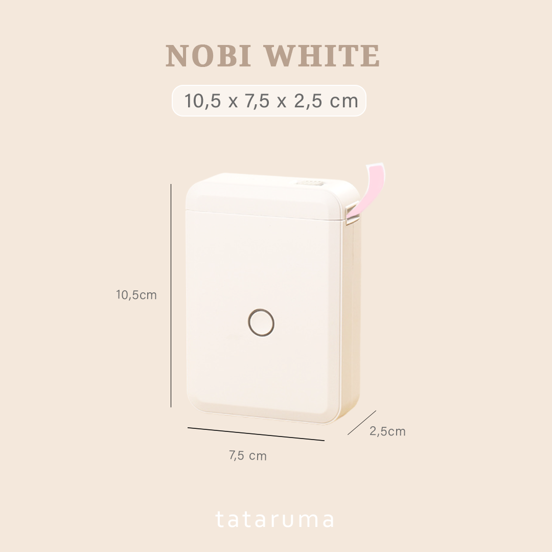 NOBI - Printer Label Thermal Bluetooth Portable Tahan Air Anti Robek Putih Roll Sticker