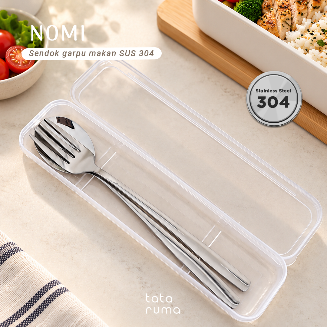 NOMI - Sendok dan Garpu Makan Cutlery Stainless Steel 304