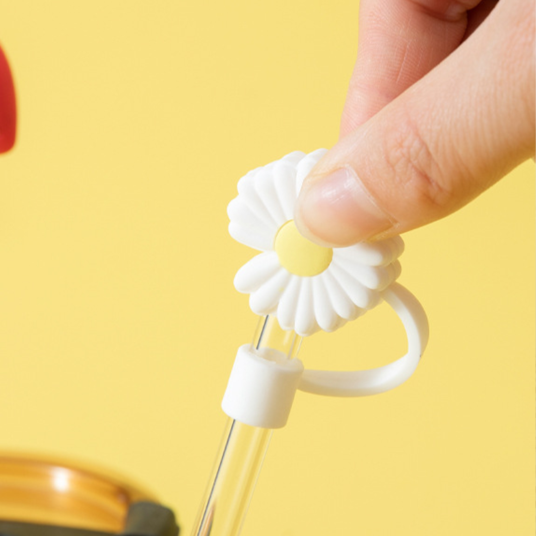 STRAW STOPPER - Tutup Sedotan Gambar Daisy dan Sun