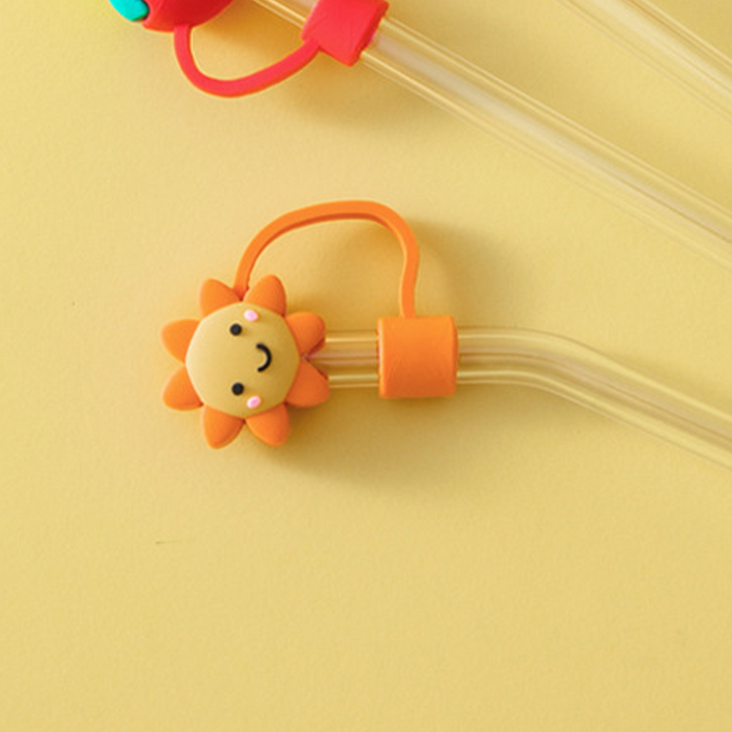 STRAW STOPPER - Tutup Sedotan Gambar Daisy dan Sun